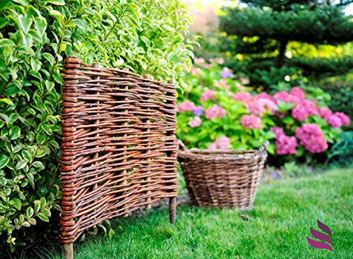 Beeteinfassung System - 10 Elemente (100x20cm) - natürlicher Steckzaun, Rasenkante, Weidenzaun - imprägniert – Bild 4