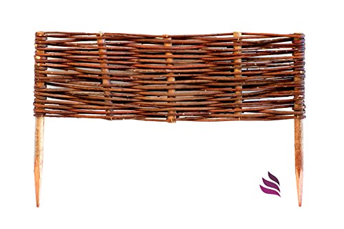 Beeteinfassung System - 10 Elemente (100x20cm) - natürlicher Steckzaun, Rasenkante, Weidenzaun - imprägniert – Bild 6