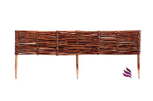 Beeteinfassung System - 10 Elemente (100x20cm) - natürlicher Steckzaun, Rasenkante, Weidenzaun - imprägniert – Bild 7
