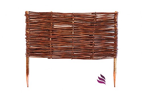Beeteinfassung System - 10 Elemente (100x20cm) - natürlicher Steckzaun, Rasenkante, Weidenzaun - imprägniert – Bild 9